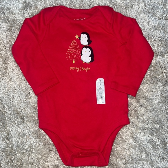 NEW Jumping Beans long sleeve bodysuit 18 Months Christmas design - Picture 1 of 5